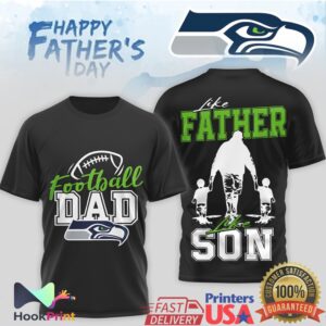 Seattle Seahawks Football Dad Like Father Like Son Father's Day Sports T Shirt