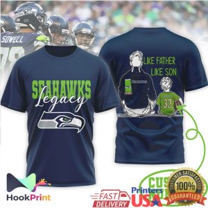 Seattle Seahawks Legacy Personalized Like Father Like Son Seahawks Fan T Shirt Seattle Seahawks Legacy Personalized Like Father Like Son Seahawks Fan T Shirt