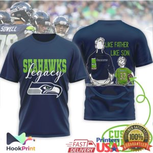 Seattle Seahawks Legacy Personalized Like Father Like Son Seahawks Fan T Shirt
