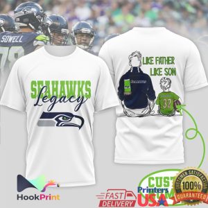 Seattle Seahawks Legacy Personalized Like Father Like Son Seahawks Fan T Shirt