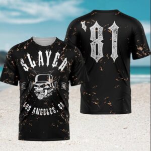 Slayer Est 1981 Los Angeles Bleach Splatter Style Heavy Metal Band T Shirt
