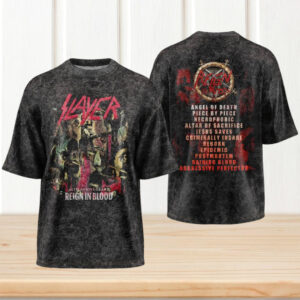 Slayer Reign In Blood 40th Anniversary Tracklist 2026 Vintage Style Heavy Metal Fans T Shirt Slayer Reign In Blood 40th Anniversary Tracklist 2026 Vintage Style Heavy Metal Fans T Shirt