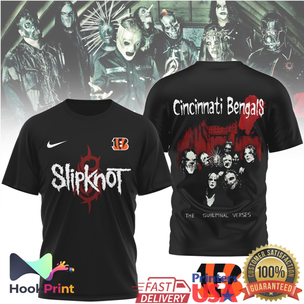Slipknot X Cincinnati Bengals The Subliminal Verses Heavy Metal Football T Shirt Slipknot X Cincinnati Bengals The Subliminal Verses Heavy Metal Football T Shirt
