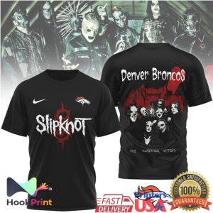 Slipknot X Denver Broncos The Subliminal Verses Heavy Metal Football T Shirt