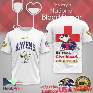 Snoopy Baltimore Ravens Be Cool Give Blood Donor T Shirt