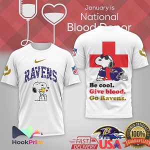 Snoopy Baltimore Ravens Be Cool Give Blood Donor T Shirt
