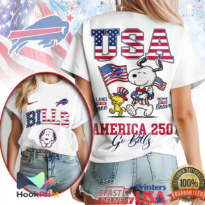 Snoopy Buffalo Bills USA America 250 Patriotic Fan T Shirt