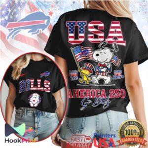 Snoopy Buffalo Bills USA America 250 Patriotic Fan T Shirt