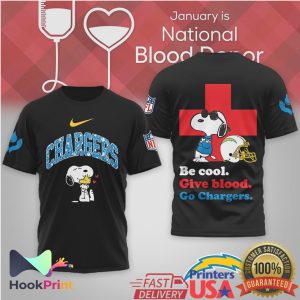 Snoopy Los Angeles Chargers Be Cool Give Blood Donor T Shirt