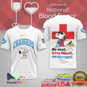 Snoopy Los Angeles Chargers Be Cool Give Blood Donor T Shirt