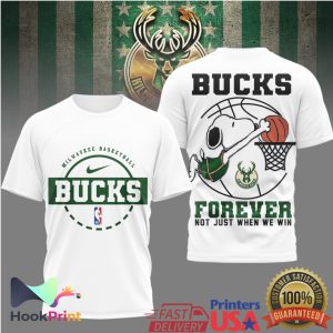 Snoopy Milwaukee Bucks Basketball Forever Not Just When We Win T Shirt