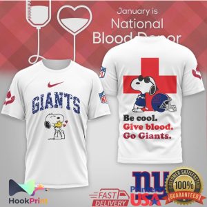 Snoopy New York Giants Be Cool Give Blood Donor T Shirt Snoopy New York Giants Be Cool Give Blood Donor T Shirt