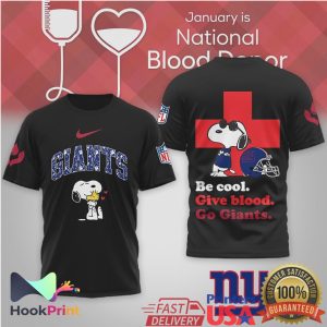 Snoopy New York Giants Be Cool Give Blood Donor T Shirt