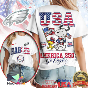 Snoopy Philadelphia Eagles America 250 Years Celebration T Shirt