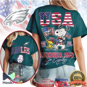 Snoopy Philadelphia Eagles America 250 Years Celebration T Shirt