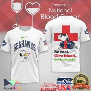 Snoopy Seattle Seahawks Be Cool Give Blood Donor T Shirt Snoopy Seattle Seahawks Be Cool Give Blood Donor T Shirt