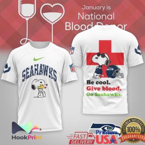 Snoopy Seattle Seahawks Be Cool Give Blood Donor T Shirt