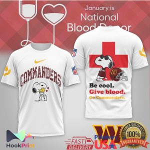 Snoopy Washington Commanders Be Cool Give Blood Donor T Shirt Snoopy Washington Commanders Be Cool Give Blood Donor T Shirt