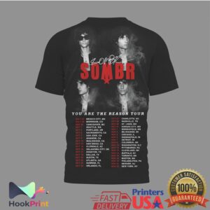 Sombr You Are The Reason Tour 2024 Concert Dates Portrait Retro Music Fans T Shirt