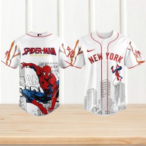 Spider Man New York Yankees MLB Baseball City Skyline Brand New Day Jersey