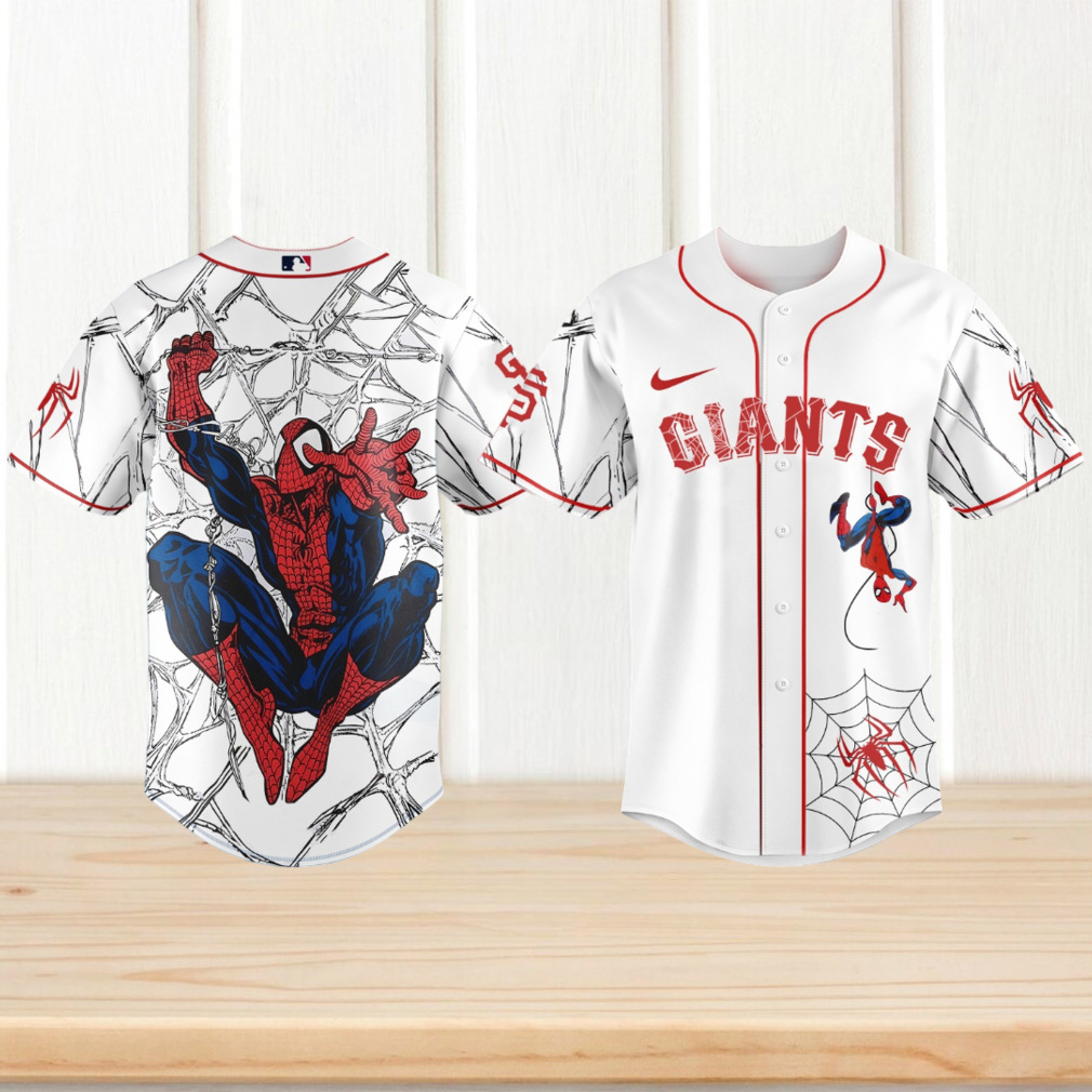 Spider Man San Francisco Giants MLB Baseball Action Pose Web Pattern Jersey Spider Man San Francisco Giants MLB Baseball Action Pose Web Pattern Jersey