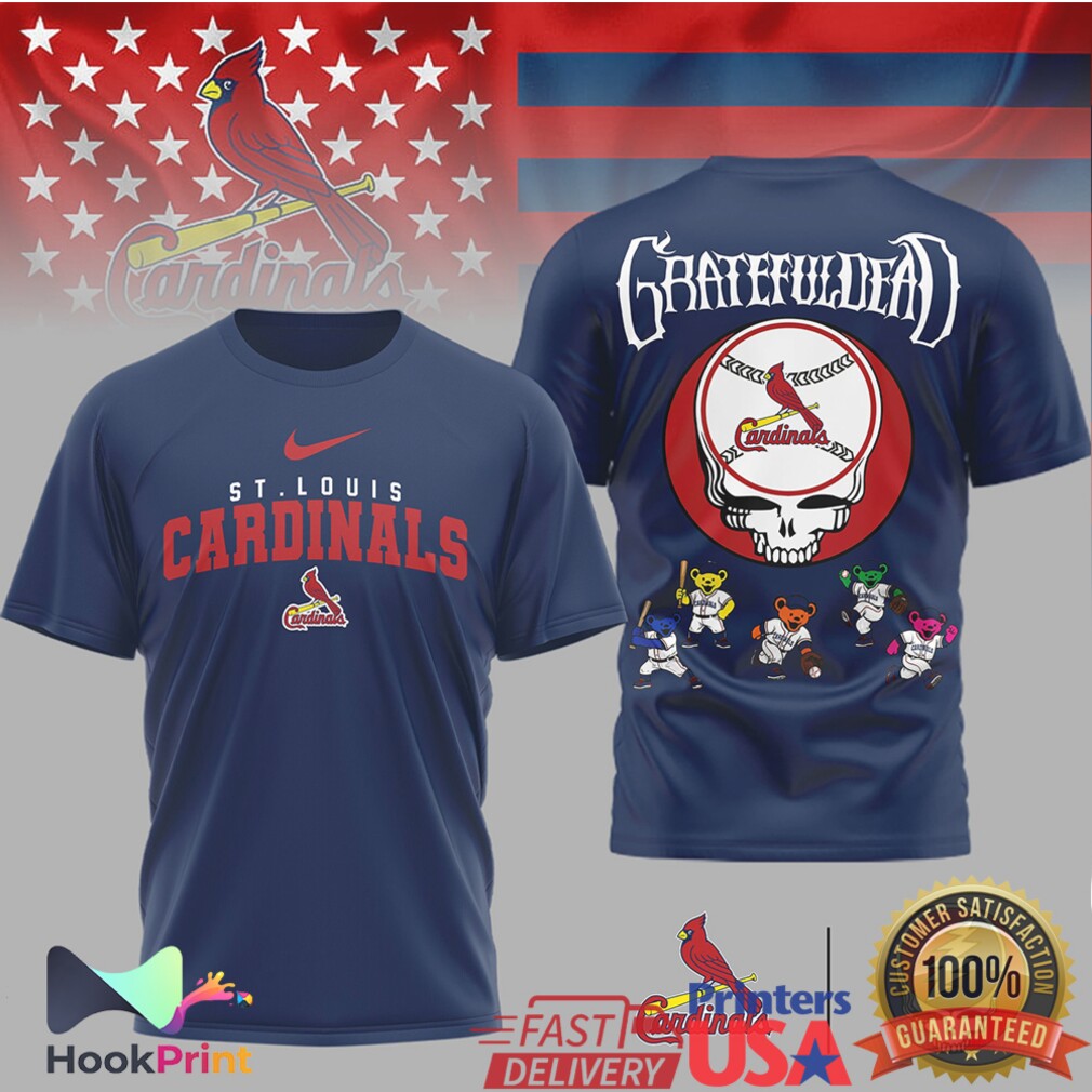 St. Louis Cardinals Grateful Dead Stealie Skull & Dancing Bears T Shirt St. Louis Cardinals Grateful Dead Stealie Skull & Dancing Bears T Shirt