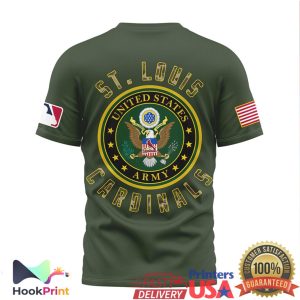 St. Louis Cardinals Military Appreciation Night US Army Olive T Shirt