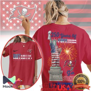 Tampa Bay Buccaneers 250 Years Of Freedom Statue of Liberty Patriotic NFL T Shirt Tampa Bay Buccaneers 250 Years Of Freedom Statue of Liberty Patriotic NFL T Shirt