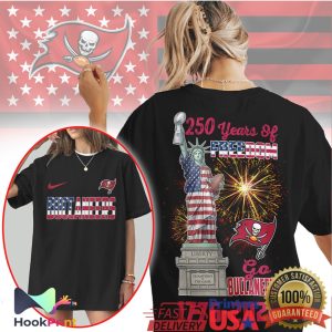Tampa Bay Buccaneers 250 Years Of Freedom Statue of Liberty Patriotic NFL T Shirt
