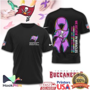 Tampa Bay Buccaneers Crucial Catch Intercept Cancer Awareness Black T Shirt