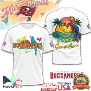 Tampa Bay Buccaneers It's 5 O'Clock Somewhere Tropical Parrot NFL T Shirt