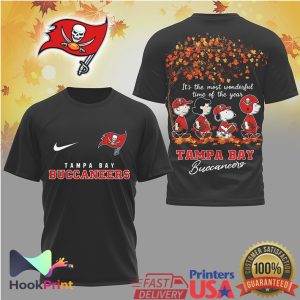 Tampa Bay Buccaneers Peanuts Snoopy Autumnal Most Wonderful Time T Shirt