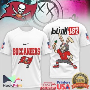 Tampa Bay Buccaneers x Blink 182 Bunny Mascot Punk Rock NFL T Shirt