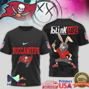 Tampa Bay Buccaneers x Blink 182 Bunny Mascot Punk Rock NFL T Shirt