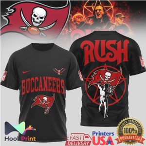 Tampa Bay Buccaneers x Rush Band 2112 Starman Black 3D T Shirt