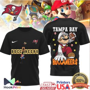 Tampa Bay Buccaneers x Super Mario Bros Retro Football T Shirt Tampa Bay Buccaneers x Super Mario Bros Retro Football T Shirt