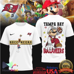 Tampa Bay Buccaneers x Super Mario Bros Retro Football T Shirt