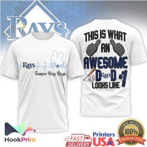 Tampa Bay Rays #1 Dad Baseball Heartbeat Fan Graphic T Shirt Tampa Bay Rays #1 Dad Baseball Heartbeat Fan Graphic T Shirt
