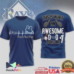 Tampa Bay Rays #1 Dad Baseball Heartbeat Fan Graphic T Shirt