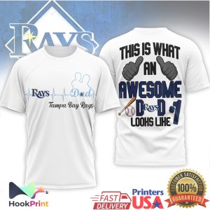 Tampa Bay Rays Awesome Dad #1 Baseball Fan Gift T Shirt