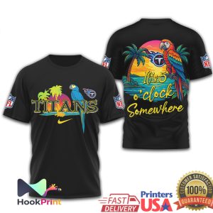 Tennessee Titans Jimmy Buffett Margaritaville It's 5 O'Clock Somewhere NFL T Shirt