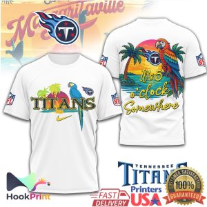 Tennessee Titans Jimmy Buffett Margaritaville It's 5 O'Clock Somewhere NFL T Shirt