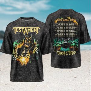 Testament Thrash of the Titans North America 2026 Green Flame T Shirt Testament Thrash of the Titans North America 2026 Green Flame T Shirt
