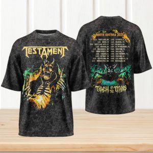 Testament Thrash of the Titans North America 2026 Green Flame T Shirt