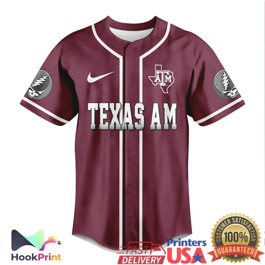 Texas A&M Aggies Grateful Dead Game After Game Baseball Jersey Texas A&M Aggies Grateful Dead Game After Game Baseball Jersey