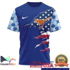 Texas Longhorns Autism Awareness Support 2026 Blue Ribbon Puzzle Fans T Shirt