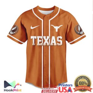 Texas Longhorns Grateful Dead Game After Game Baseball Jersey Texas Longhorns Grateful Dead Game After Game Baseball Jersey