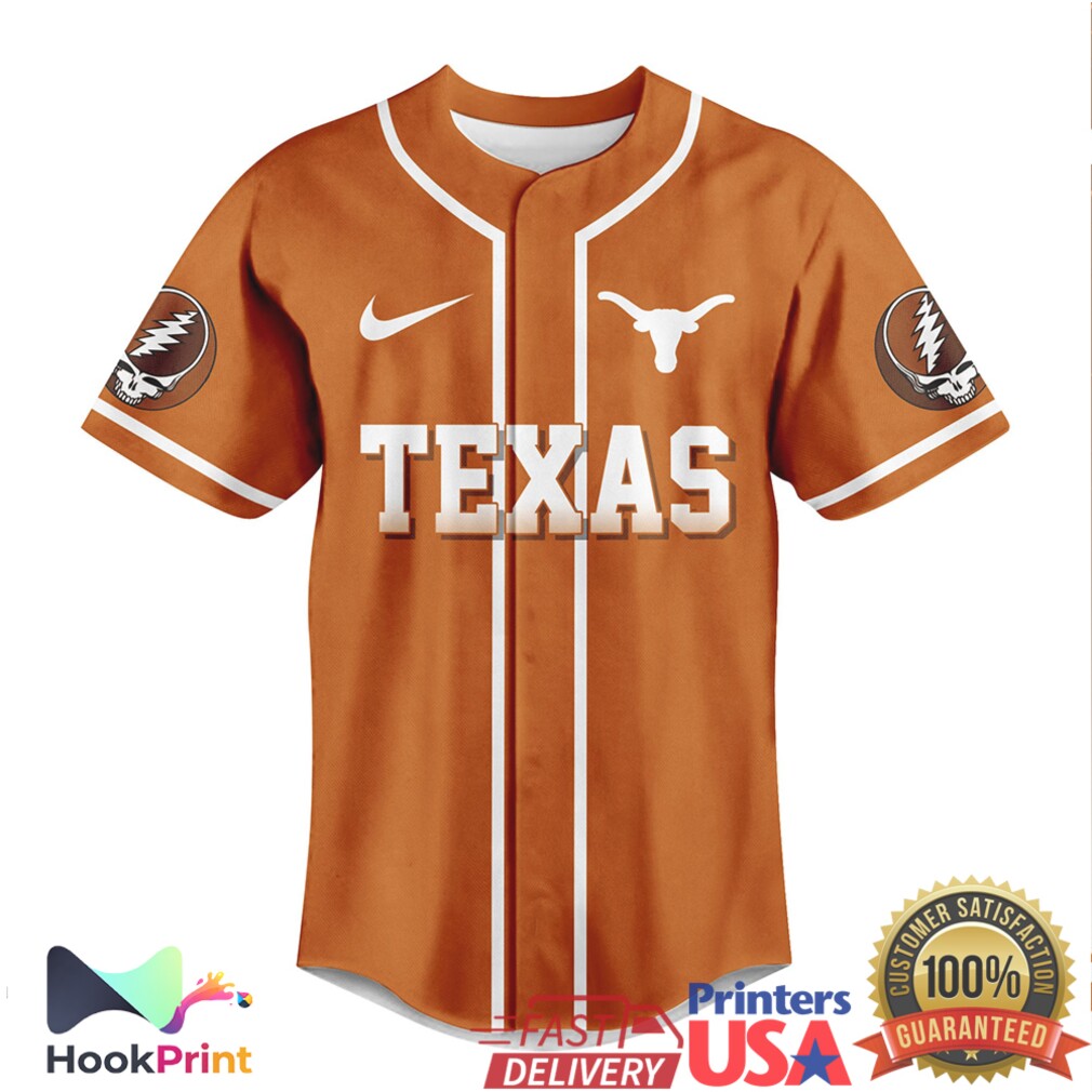 Texas Longhorns Grateful Dead Game After Game Baseball Jersey Texas Longhorns Grateful Dead Game After Game Baseball Jersey