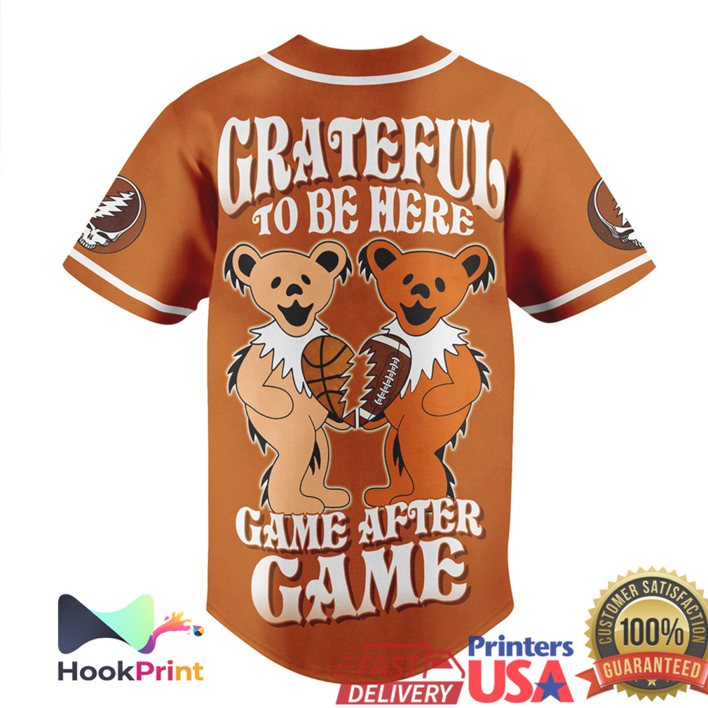 Texas Longhorns Grateful Dead Game After Game Baseball Jersey Texas Longhorns Grateful Dead Game After Game Baseball Jersey