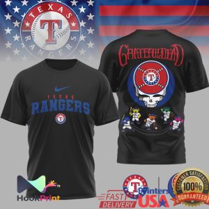Texas Rangers x Grateful Dead Stealie & Dancing Bears T Shirt Texas Rangers x Grateful Dead Stealie & Dancing Bears T Shirt